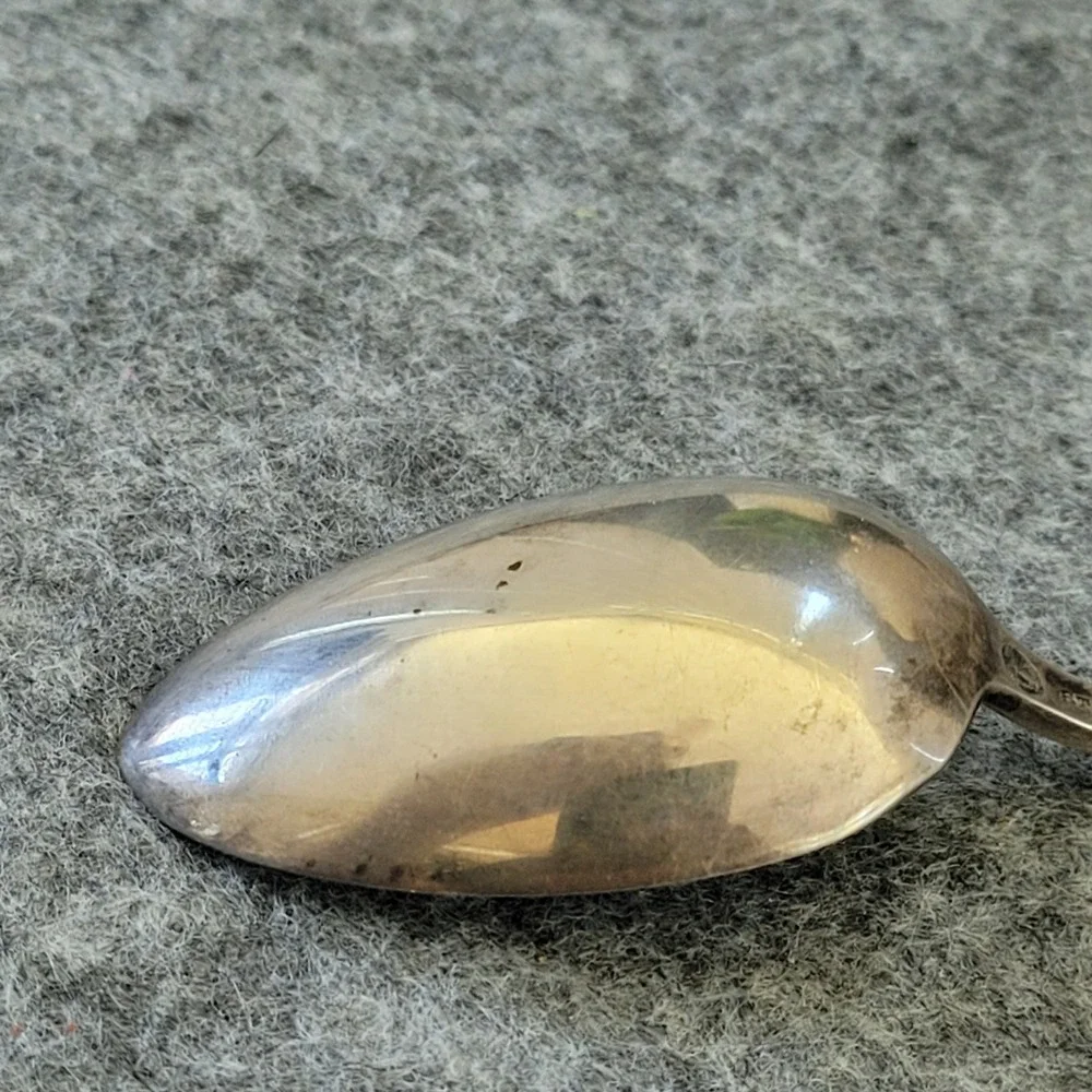 Antique Spaulding Sterling Silver Teaspoon Monogrammed 19g Vintage Flatware 1900
